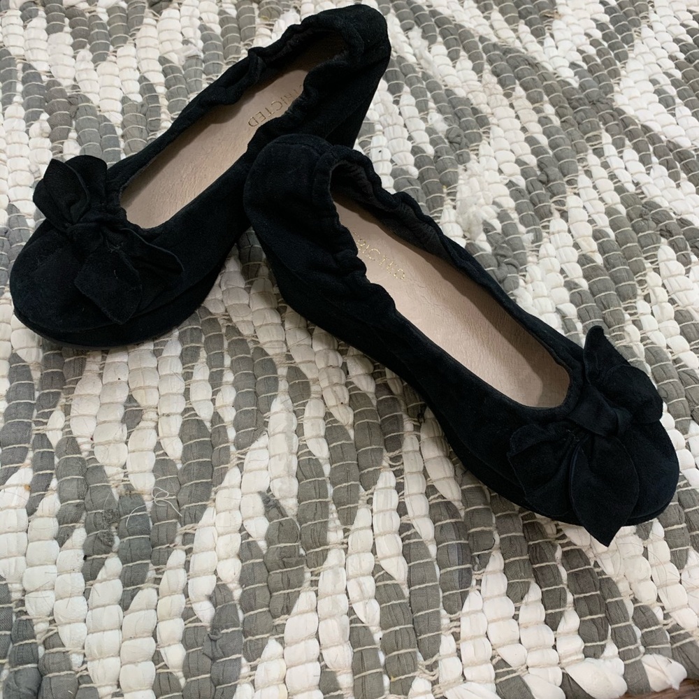 Black suede platform